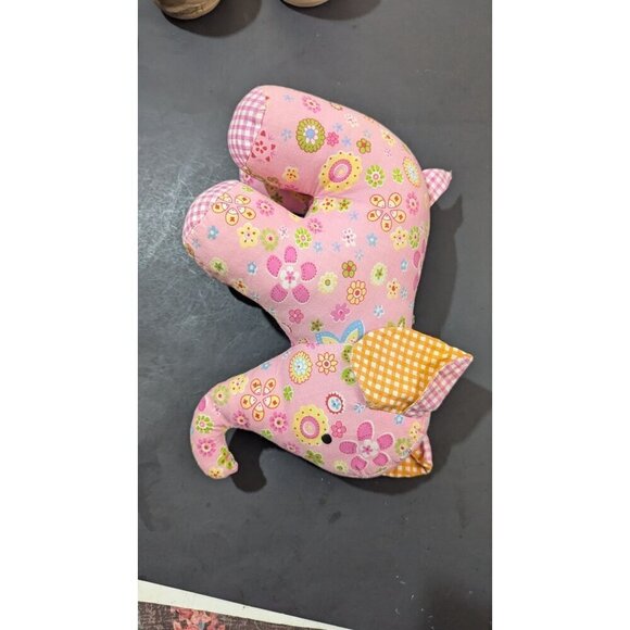 Trend Lab Pink Elephant Plush Toy Adorable & Soft Floral Print Stuffed Animal - Picture 5 of 8